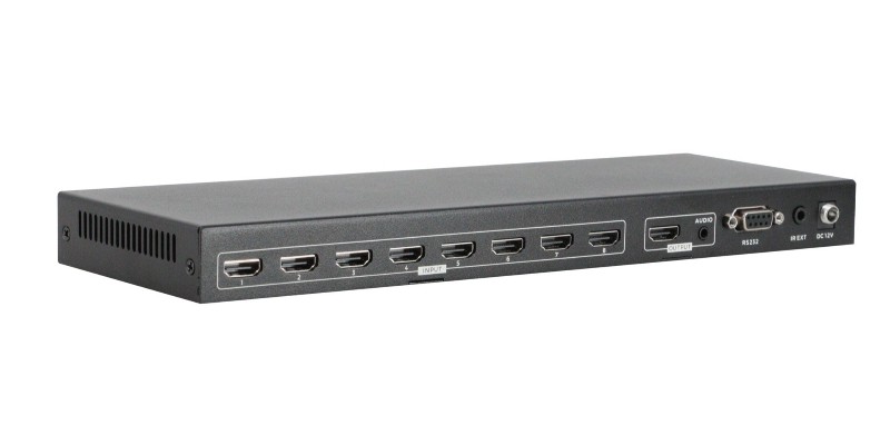 HDMI8进1出无缝切换器帮您解决多个信号源的输入大屏