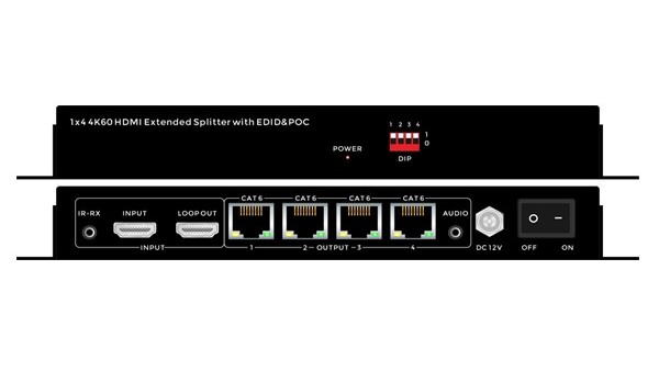 4K60 HDMI1分4分配延长器发射