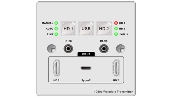 LHDT 86面板墙插传输器发射2HDMI+1TypeC-碧云祥